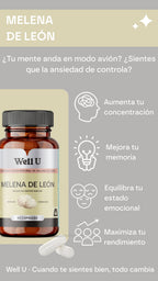 CÁPSULAS - MELENA DE LEÓN 600 mg 600 mg Extracto Hericium erinaceus | Hongo Funcional en Cápsula Vegetal