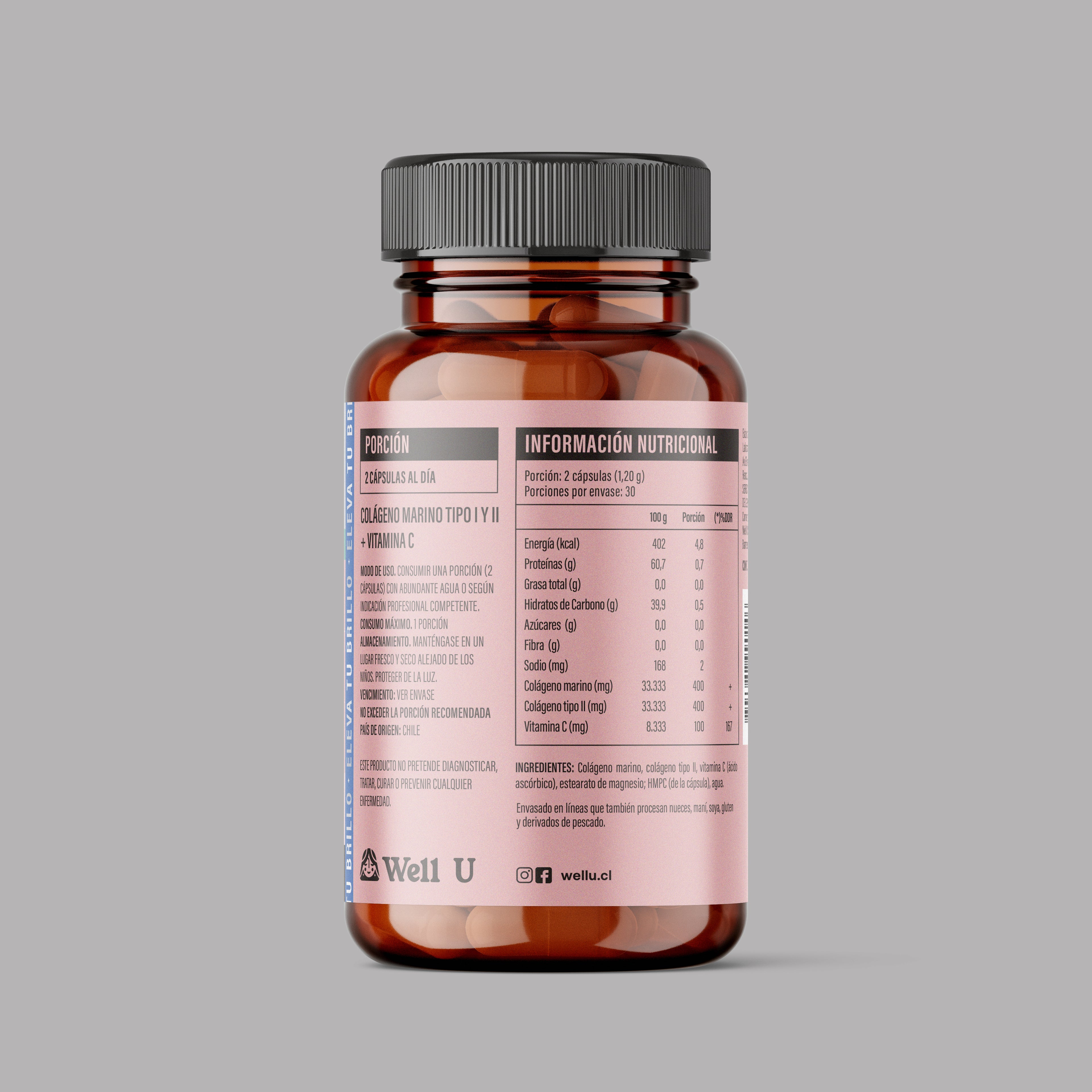 CÁPSULAS - MIX COLÁGENOS HIDROLIZADOS Tipo I + Tipo II con Vitamina C | Cápsulas