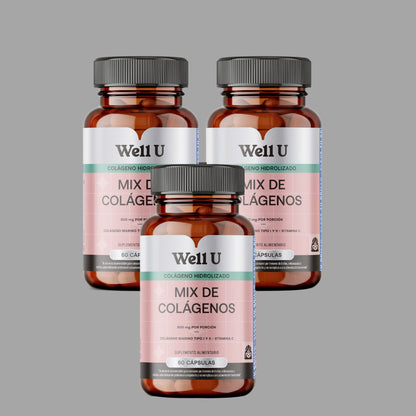 CÁPSULAS - PACK MIX DE COLÁGENOS HIDROLIZADOS PARA 3 MESES