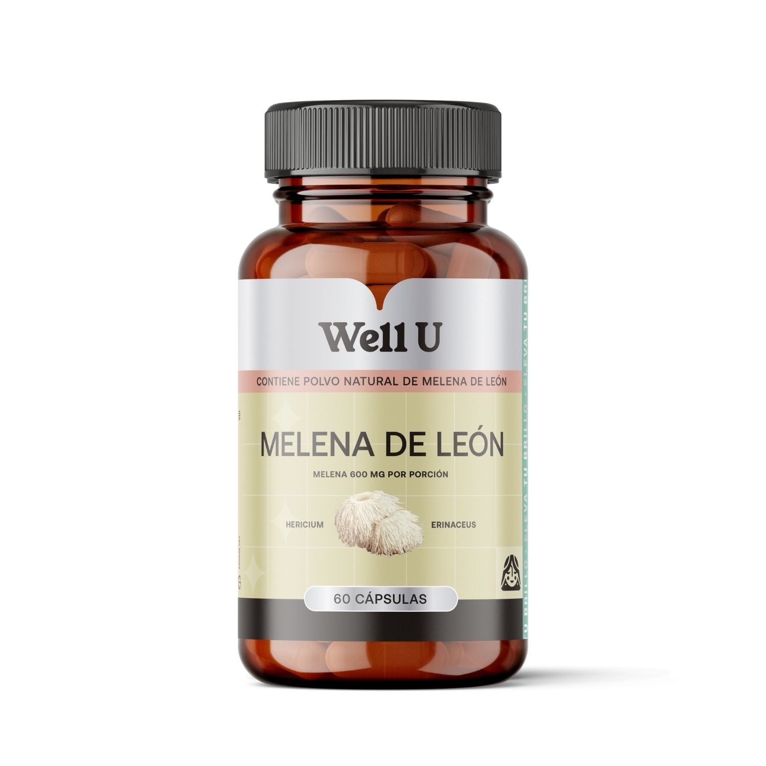 CÁPSULAS - MELENA DE LEÓN 600 mg 600 mg Extracto Hericium erinaceus | Hongo Funcional en Cápsula Vegetal