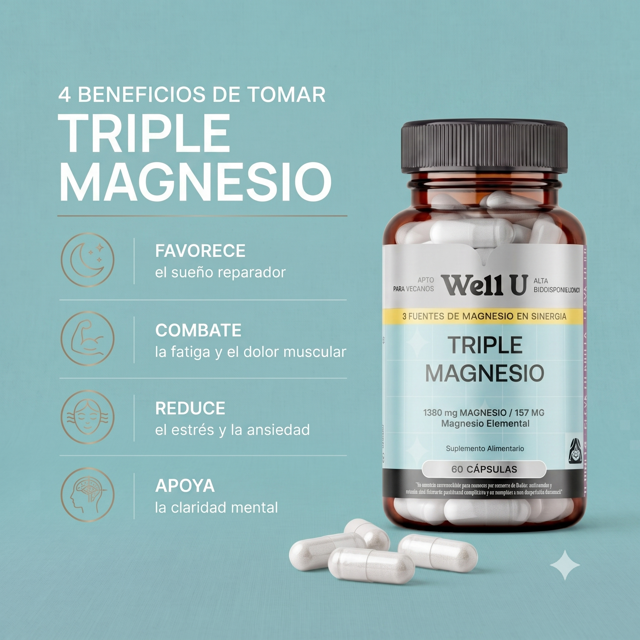 CÁPSULAS - TRIPLE MAGNESIO 690 mg