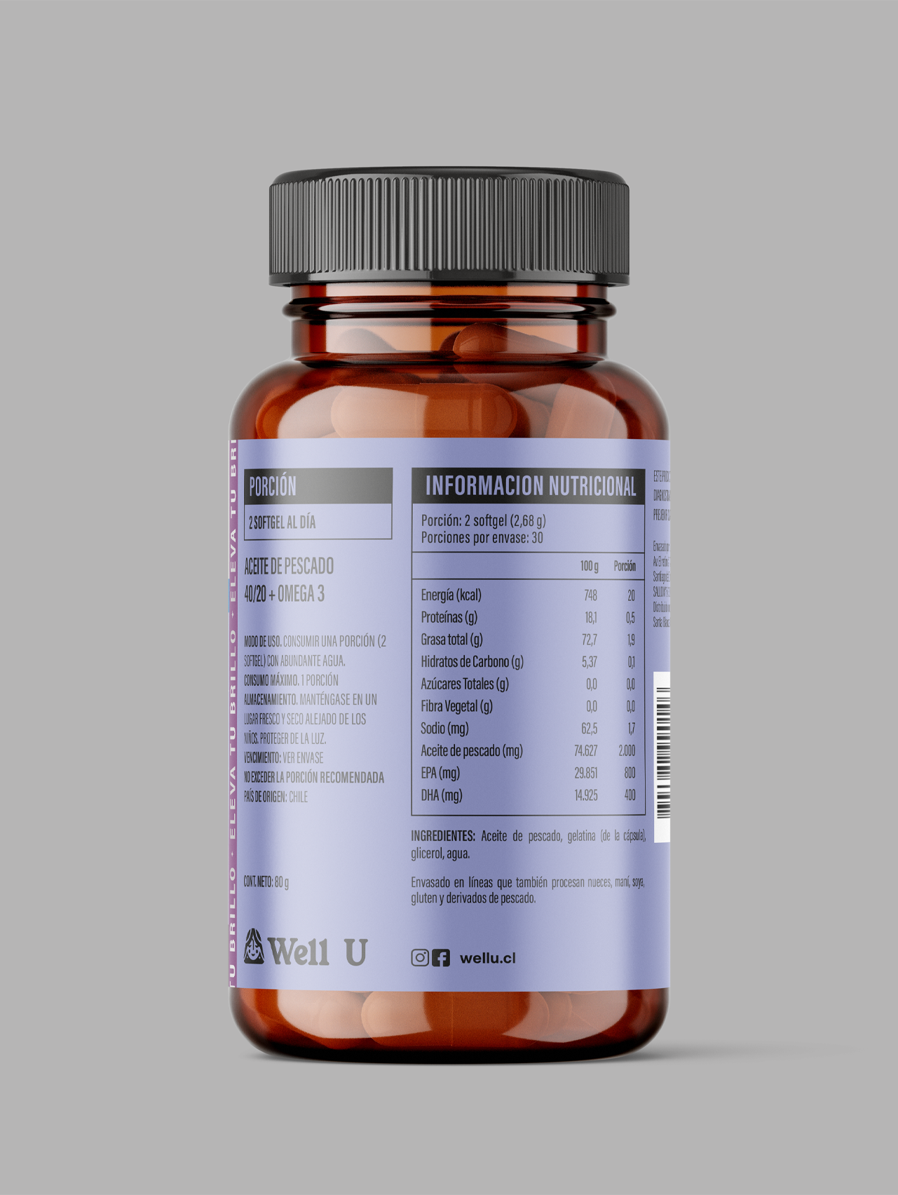 CÁPSULAS - OMEGA PREMIUM 1200 mg 800 mg | EPA | 400 mg DHA | Aceite de Pescado Softgel